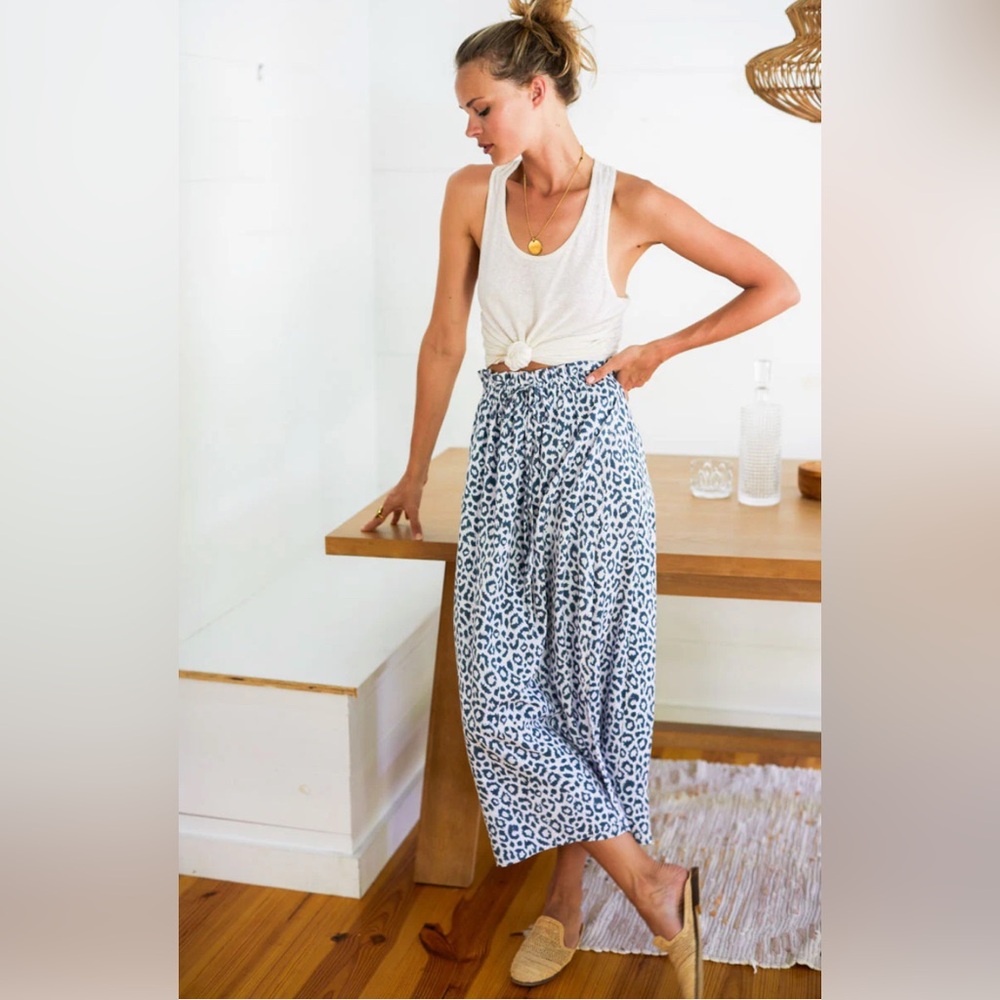 Emerson Fry Black and White Leopard A-Line Skirt